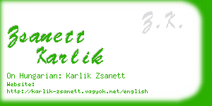 zsanett karlik business card